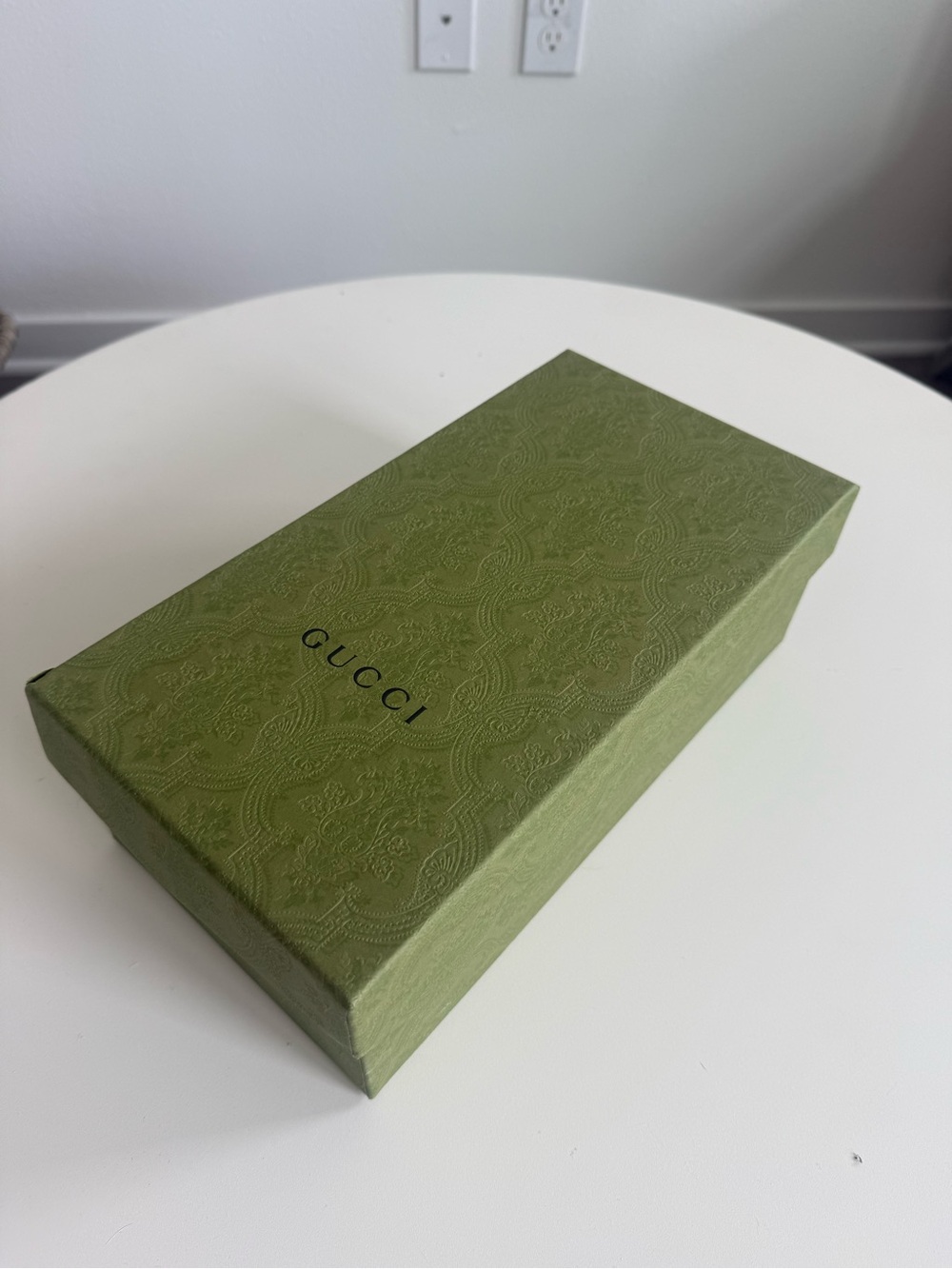 Gucci Olive Green Embossed Rectangular Box